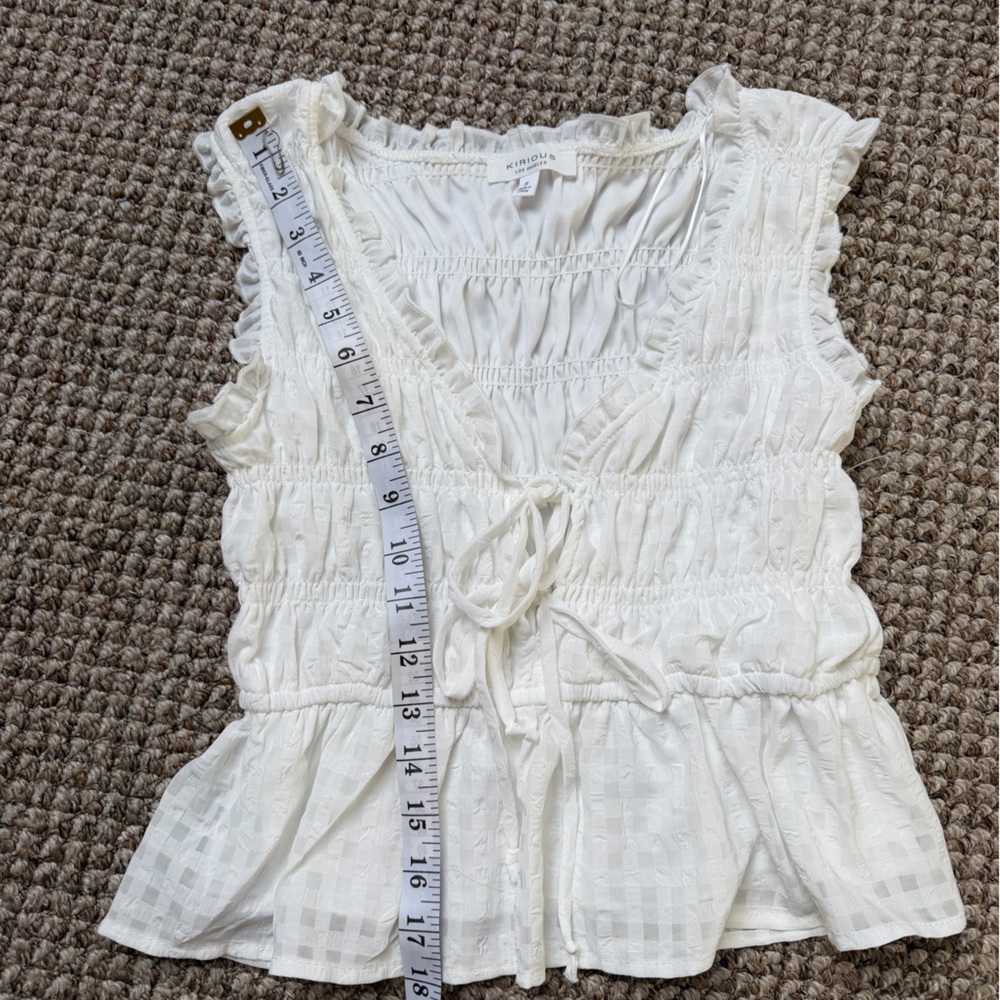 White Ruffled Sleeveless Top